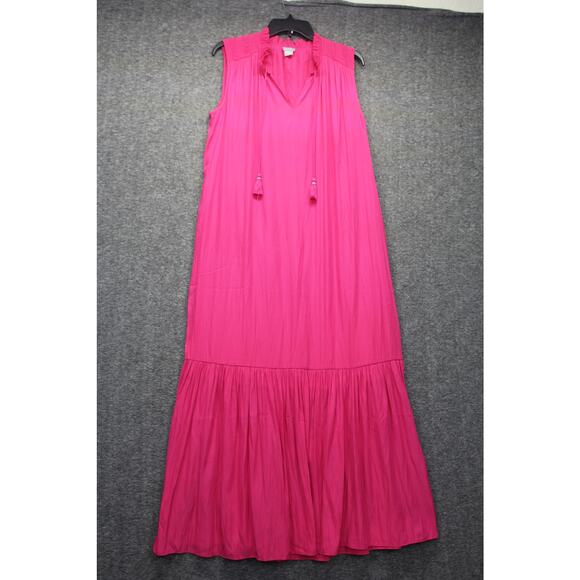 Chico's Dresses & Skirts - CHICO'S Pink Ruffle Tiered Sleeveless Maxi Dress Size 2 US Large / 12